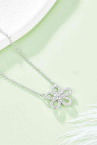 Thumbnail for Moissanite Flower Pendant 925 Sterling Silver Necklace