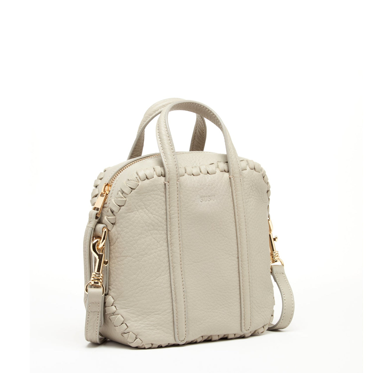 Evelyn Gray Leather Crossbody Bag -