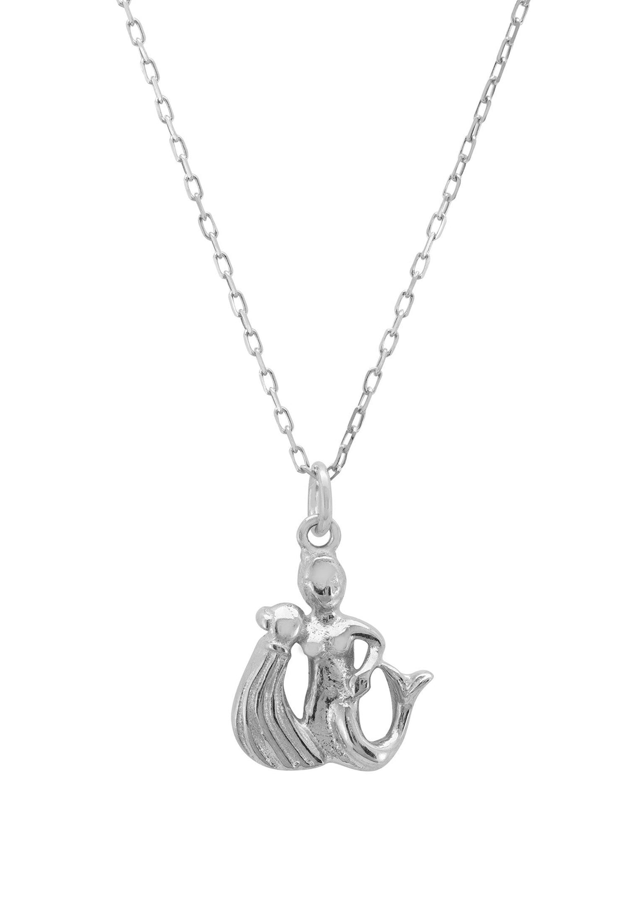 Zodiac Star Sign Necklace Silver Aquarius -