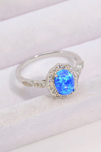 Thumbnail for Opal and Zircon 925 Sterling Silver Ring - T - SIZES 5 THRU 10 - 1 COLOR -