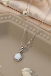 Thumbnail for Opal Round Pendant Chain Necklace - T - 2 COLORS -