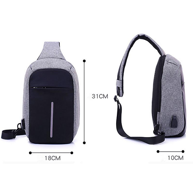 External USB Charging & Ear bud securing Incline Shoulder Bag - 3 COLORS -