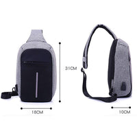 Thumbnail for External USB Charging & Ear bud securing Incline Shoulder Bag - 3 COLORS -