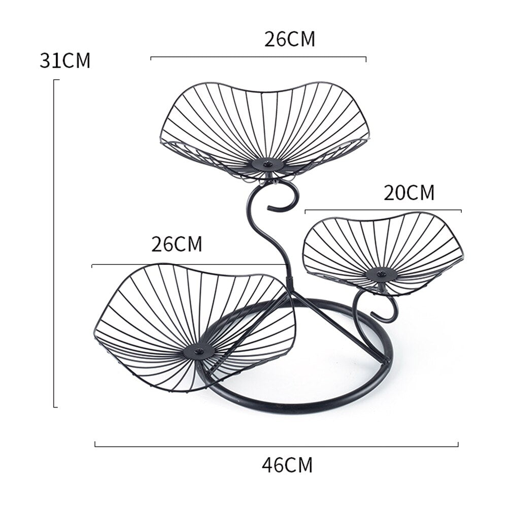 Iron Fruit Basket Stand - 3 Tier Fruit Trays - Cake Trays - Dessert / Snacks Trays - Vegetables - Snacks Storage Tray Stand - [28 DAY DELIVERY] - 11 COLORS/SHAPES/DESIGNS - CHECK 'EM OUT! -