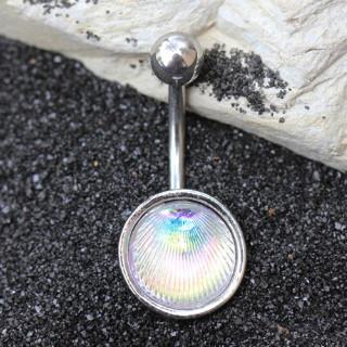 Holographic Shell Navel Ring -