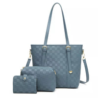 Thumbnail for Savoy - Erica Womens Handle Tote Bag (3 Piece Set) - Blue - 1 COLOR -