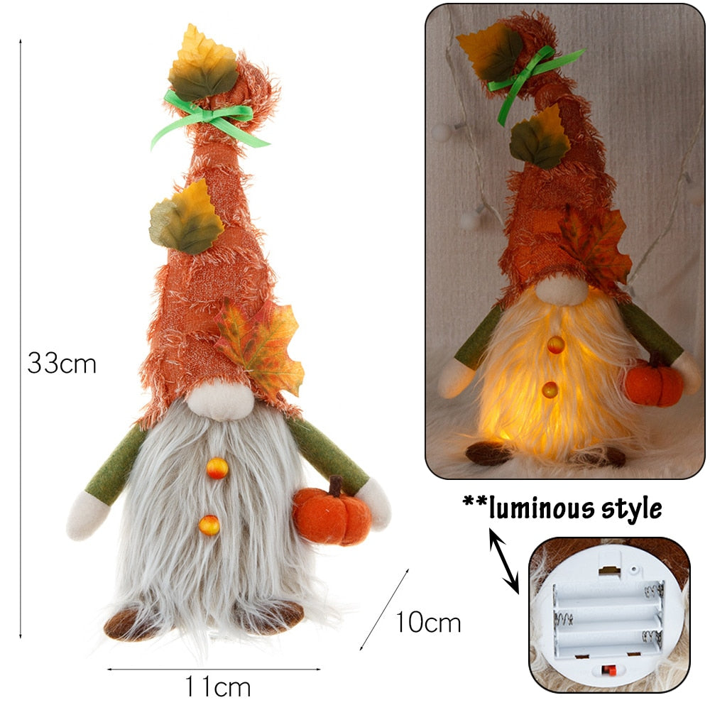 Autumn Decorations Plush Gnomes - Pumpkins Sunflowers - 12.89" - [14-20 DAY DELIVERY - 7 TYPES / COLORS -