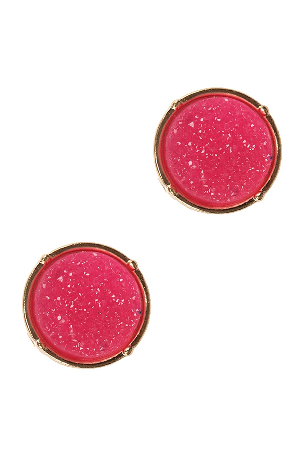 Druzy Round Post Earrings - 18 COLORS -