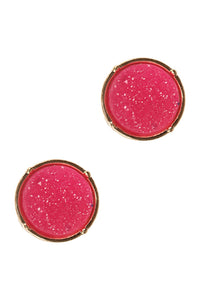 Thumbnail for Druzy Round Post Earrings - 18 COLORS -