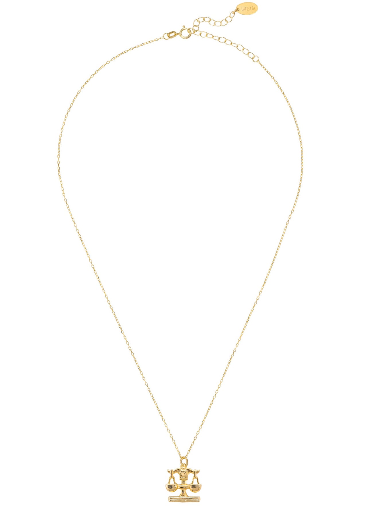 Zodiac Star Sign Necklace Gold Libra -