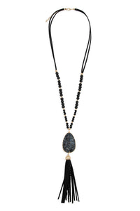 Thumbnail for Natural Stone Tassel Pendant Necklace - 5 COLORS -