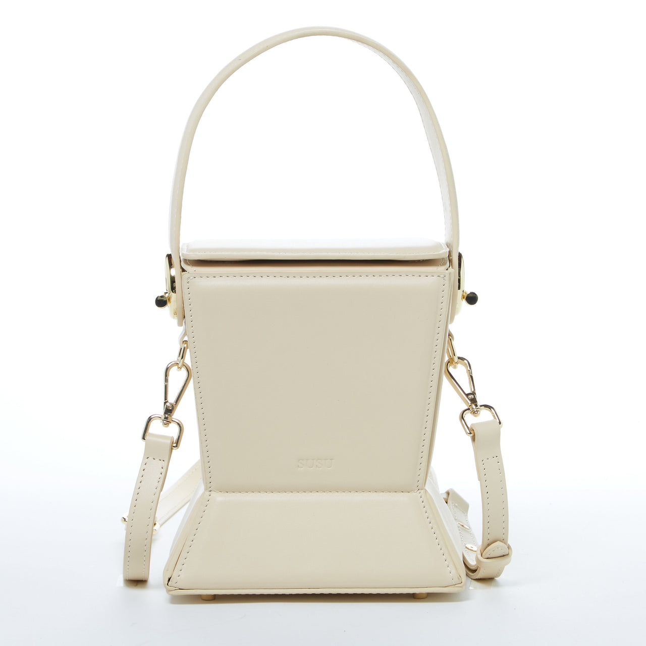 Amber Leather Bucket Bag Creamy Off White -