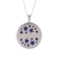 Thumbnail for Zodiac Lapis Lazuli Gemstone Star Constellation Pendant Necklace Silver Aries -