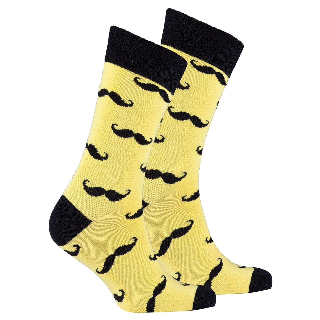 Men's Yellow Mustache Socks - 1 COLOR -