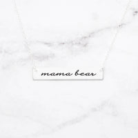 Thumbnail for Mama Bear Bar Necklace - Gold -