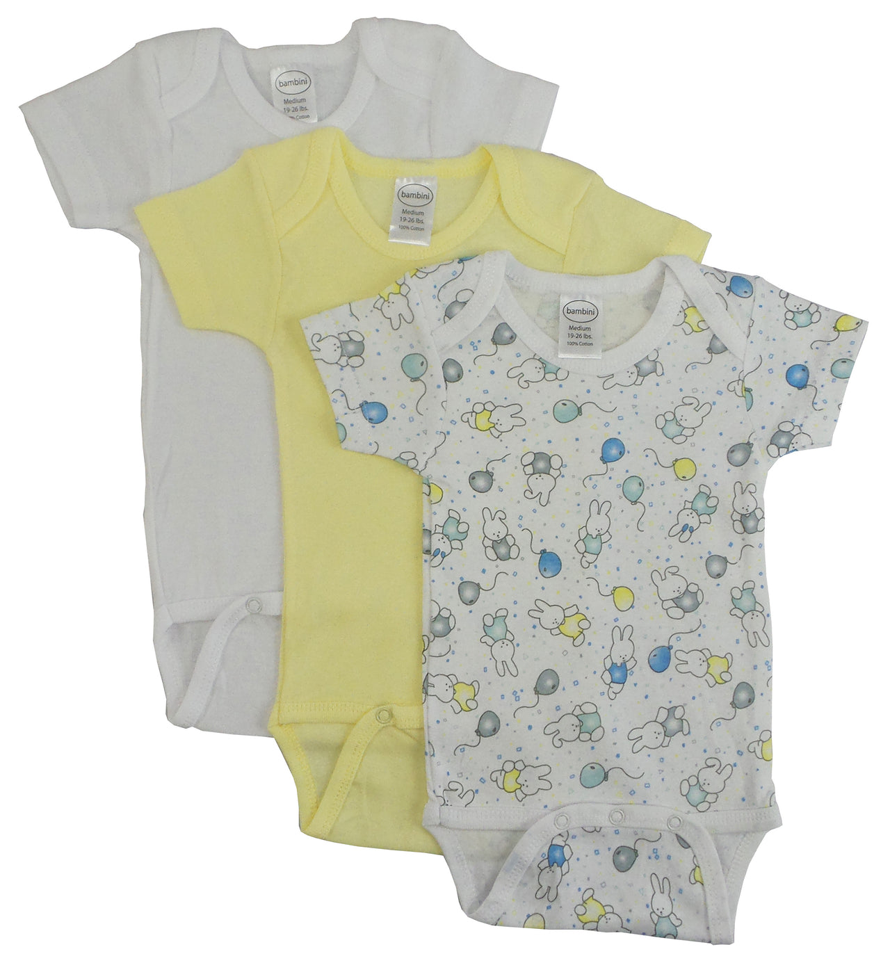 Bambini Girl's Printed Short Sleeve Variety Pack - 3 PACK -