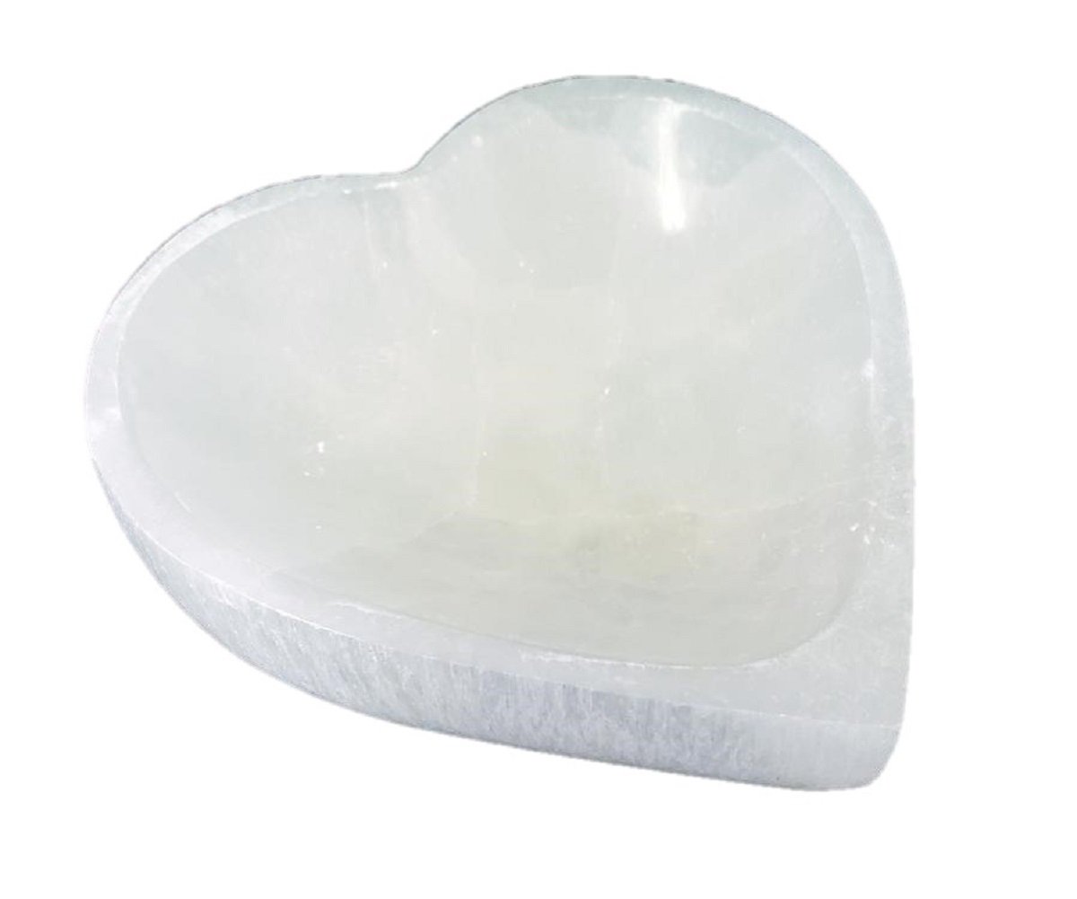 OMSutra - Selenite  Heart Bowl 4" -