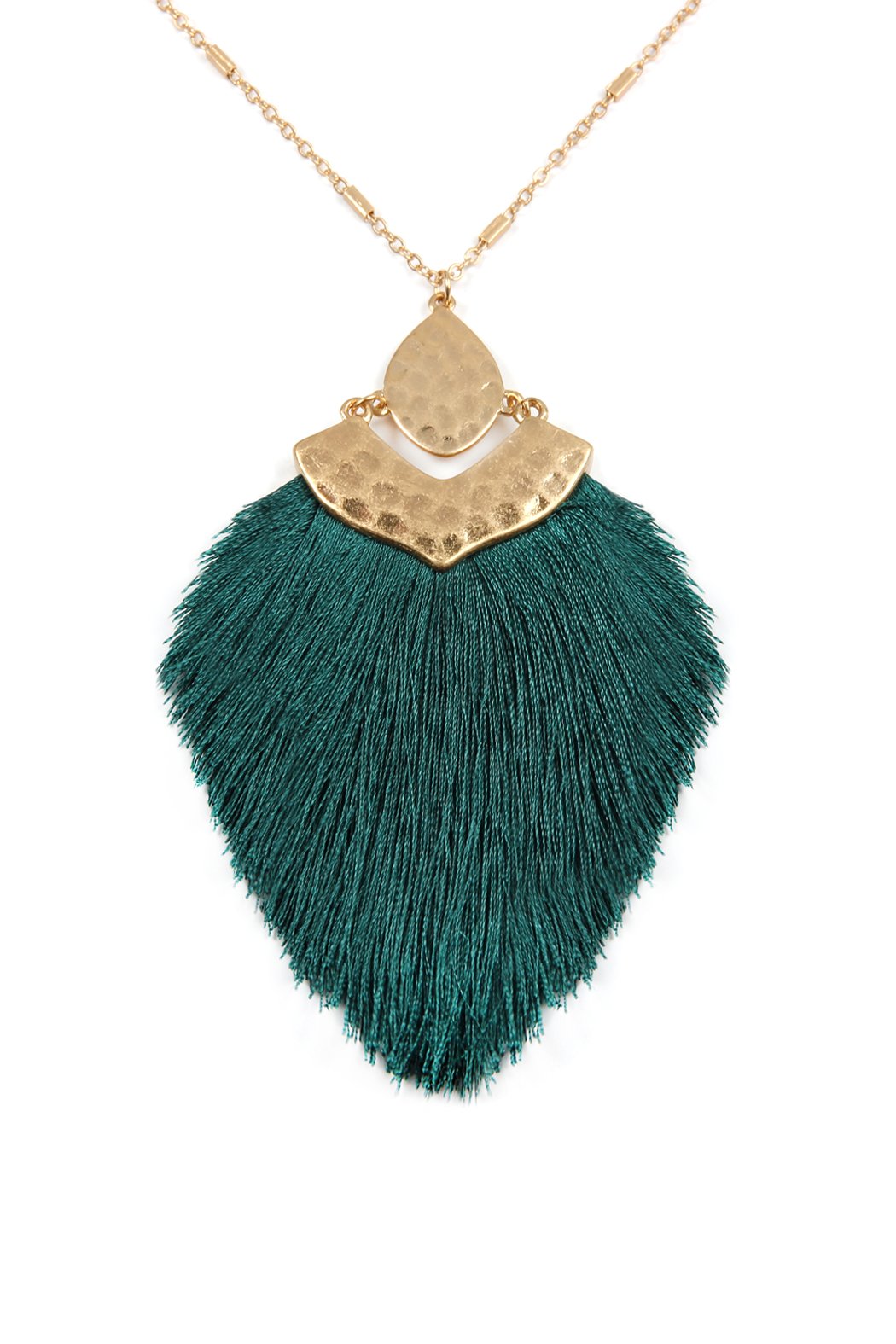 Arrow Shaped Tassel Pendant Linked Necklace - 10 COLORS -