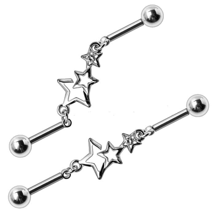 316L Stainless Steel Star Chain Industrial Barbell -