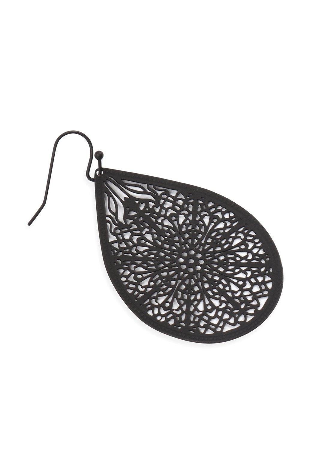 Riah Fashion - Filigree Teardrop Hook Earrings - 5 COLORS