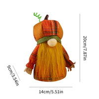 Thumbnail for Fall Pumpkin Gnomes Handmade Fall Plush Swedish Gnomes - Ornaments Holiday Home Table Decorations Gifts - 7.87