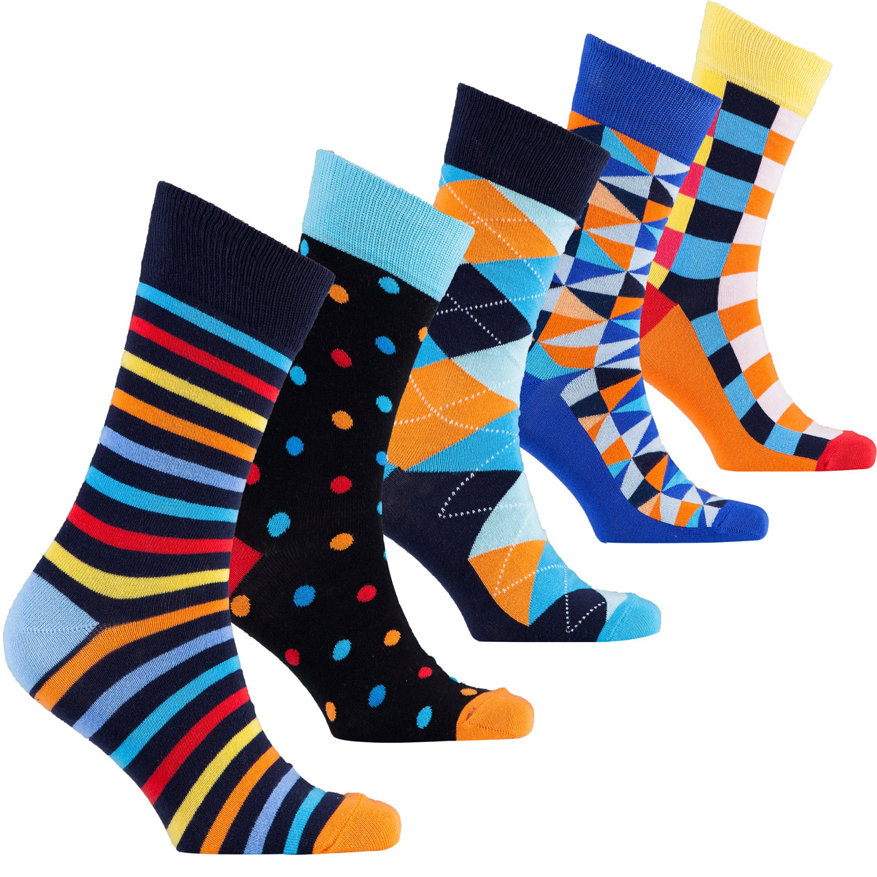 Men's Fashionable Mix Set Socks - 5 PACK -