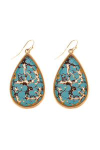 Thumbnail for Riah Fashion - Semiwood Flake Hook Teardrop Earrings - 4 COLORS -