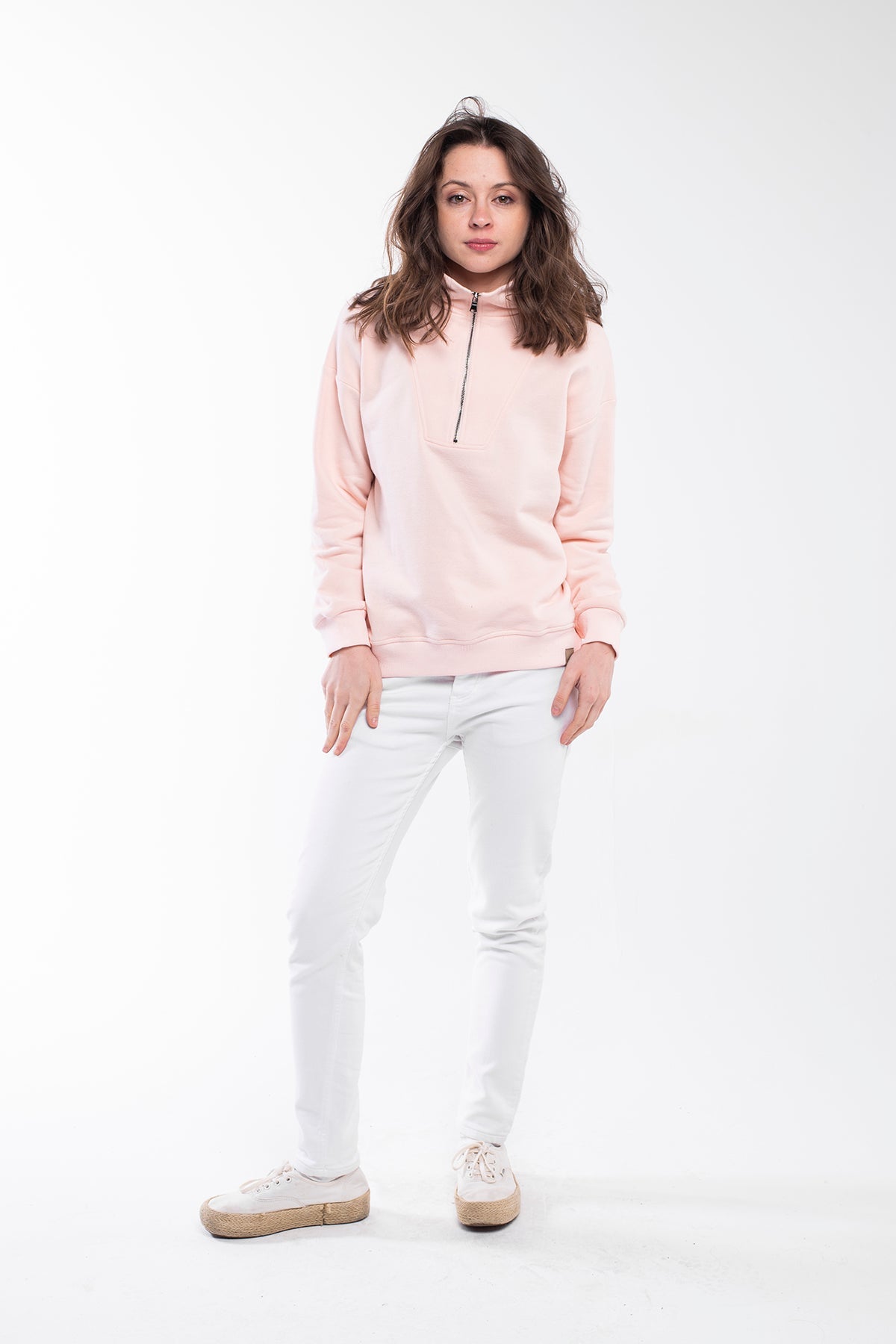 Zipped Neck Sweatshirt - 5 COLORS -