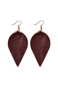 Thumbnail for Teardrop Shape Pinched Leather Earrings - 18 COLORS -