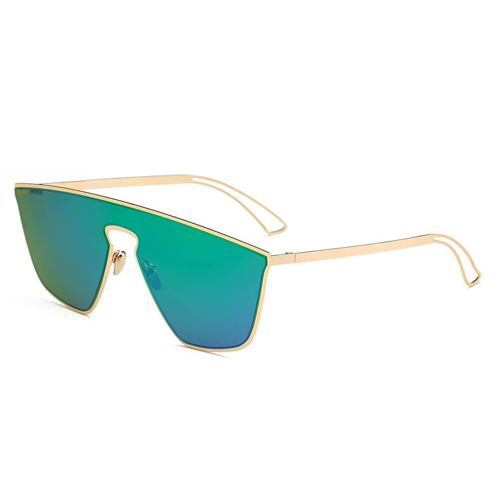 Beverly | S2030 - Women Square Futuristic Flat Lens Sunglasses - 4 COLORS -