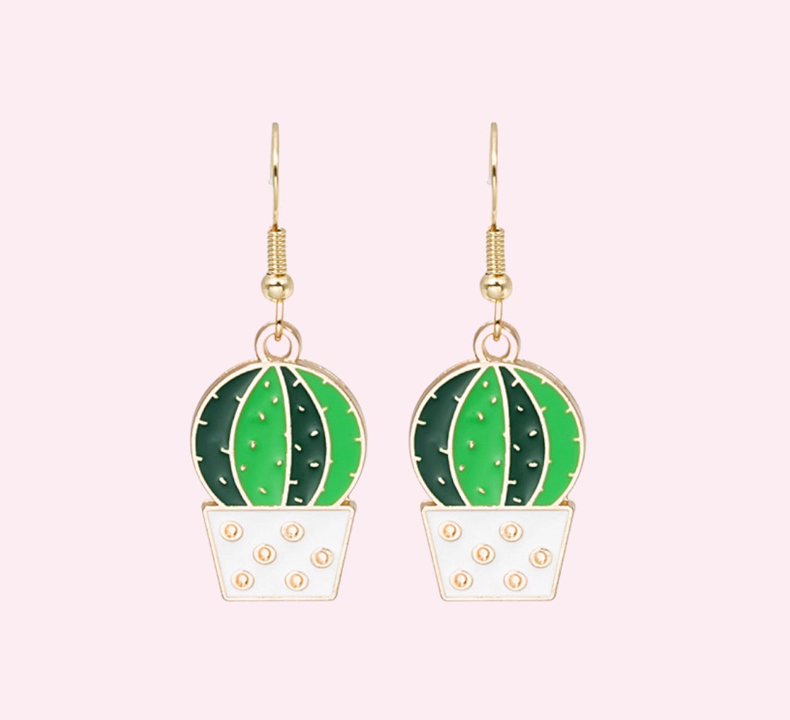 Cute Cactus Earring, Minimalist Earrings | Handmade Jewelry | Dangle Earrings Spring Summer Jewelry -