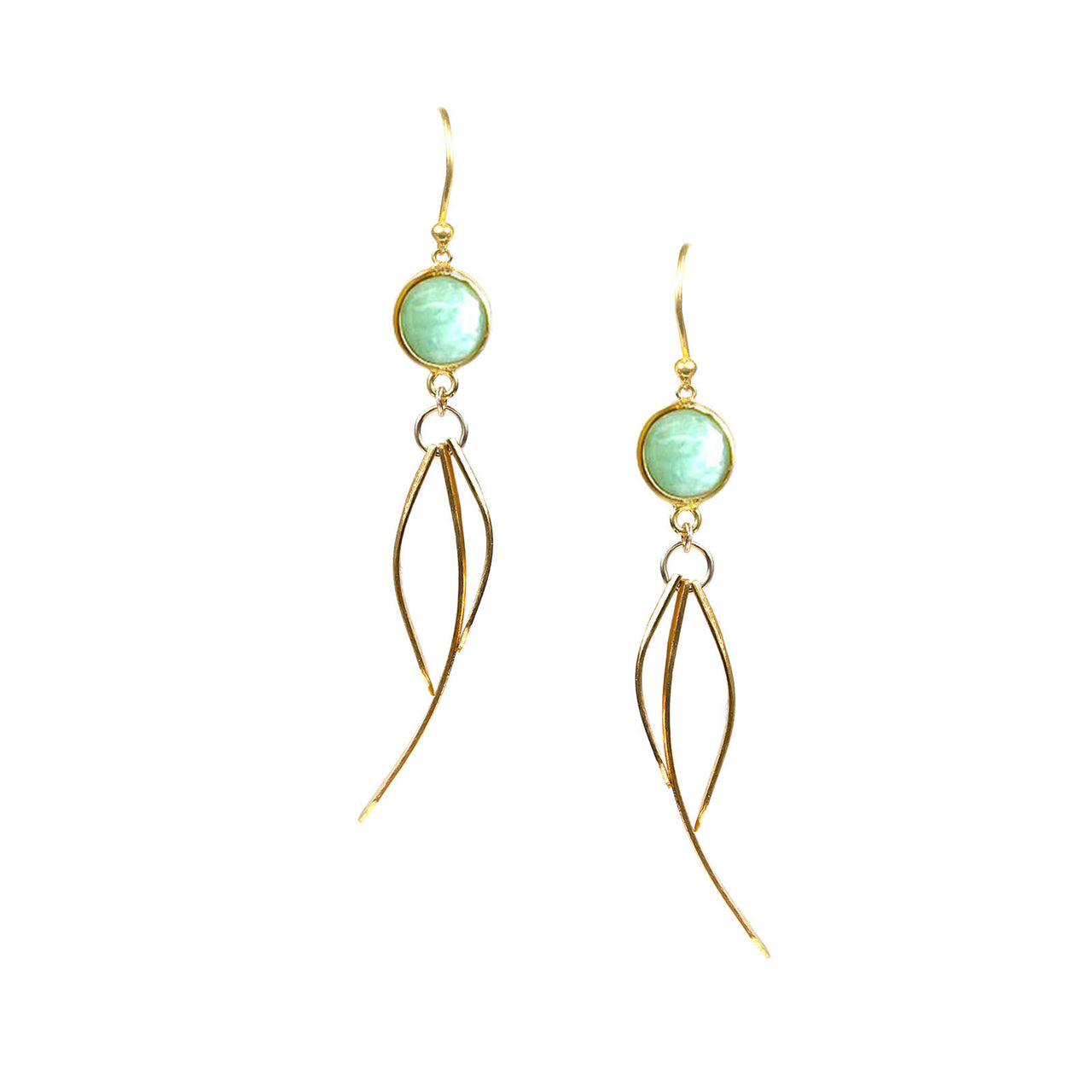 Gena Myint - Amazonite Dangle Earrings -