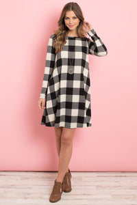 Thumbnail for Riah Fashion - Long Sleeves Plaid Midi - 2 COLORS -