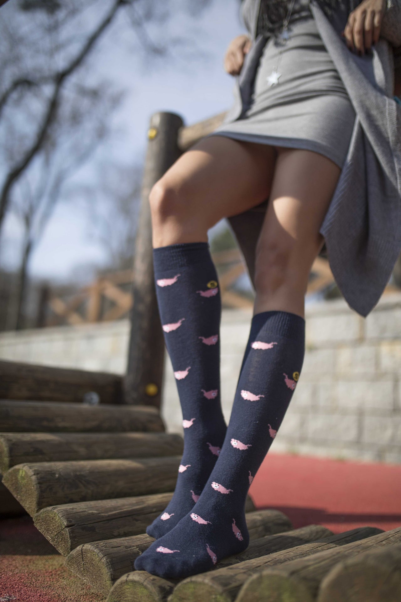 Women's Pig Knee High Socks - 1 COLOR -