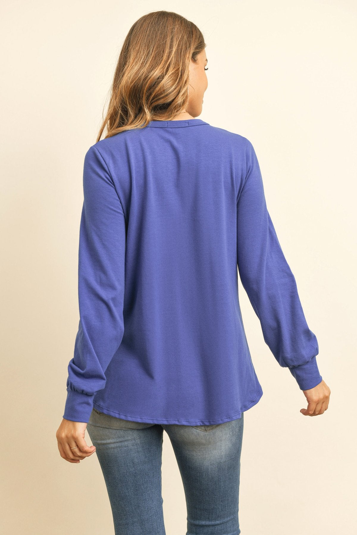 Riah Fashion - Long Sleeve Round Neck Solid Top - 17 COLORS -