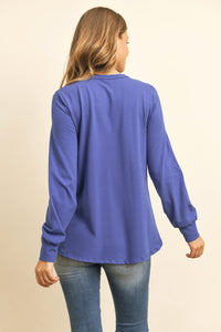 Thumbnail for Riah Fashion - Long Sleeve Round Neck Solid Top - 17 COLORS -