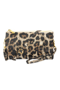 Thumbnail for Riah Fashion - Faux Crossbody Wristlet Bag - 5 LEOPARD COLORS -