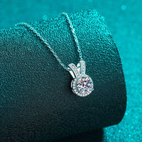 Thumbnail for 1 Carat Moissanite Rabbit Ears Shape Pendant Necklace