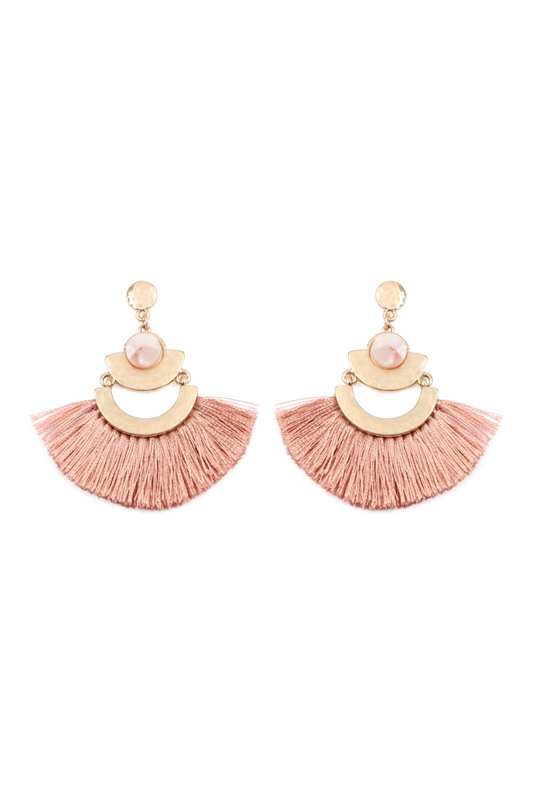 Dangling Tassel Fan Drop Earrings - 6 COLORS -