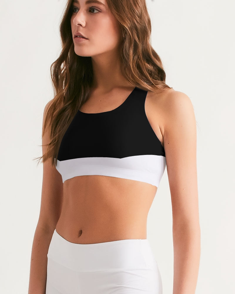 Chaluisant - Graphic Chess Black & White Women's Seamless Sports Bra -