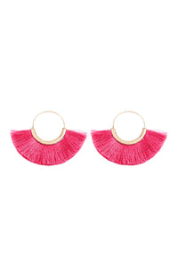 Thumbnail for Fan Tassel Hoop Earring - 15 COLORS -