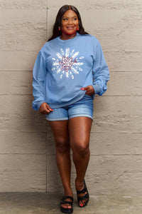 Thumbnail for Simply Love Full Size LET IT SNOW Long Sleeve Sweatshirt - SIZES S THRU 3XL - T - 3 COLORS -