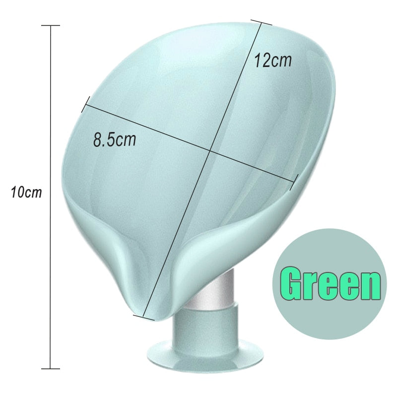 Leaf Shape Soap Box Drain Soap Holder - Suction Cup Soap Dish Tray Soap Dish for Bathroom Soap Container - NICE! - [23 DAY DELIVERY] - 8 COLORS -