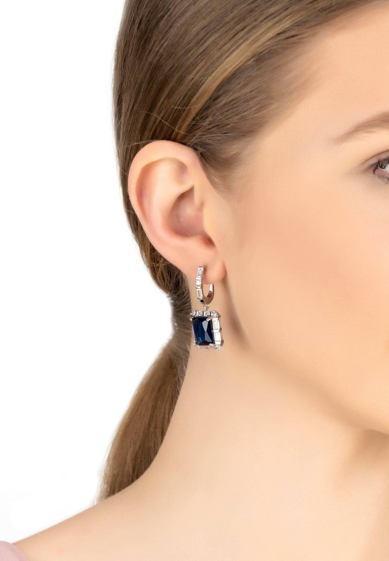 LATELITA - Tudor Silver Earring Sapphire -