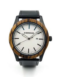 Thumbnail for Everwood - Inverness - Zebrawood & Black Leather -