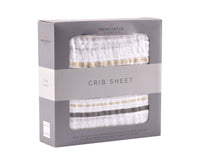 Thumbnail for Newcastle - Grey Stripe Cotton Muslin Crib Sheet -