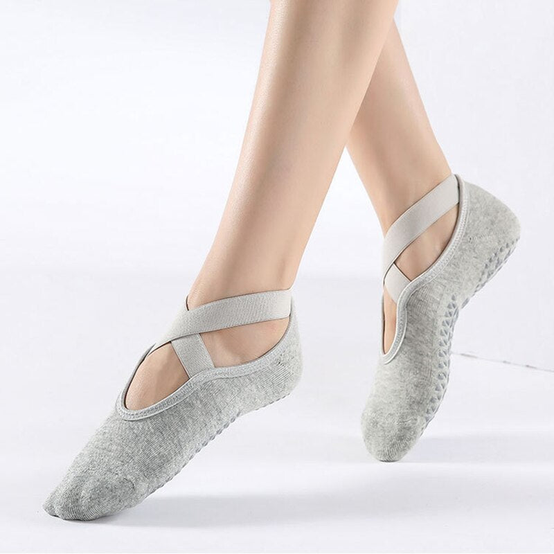 Women Cotton Yoga Socks Professional Anti-Slip Sport Socks - 6 COLORS ...