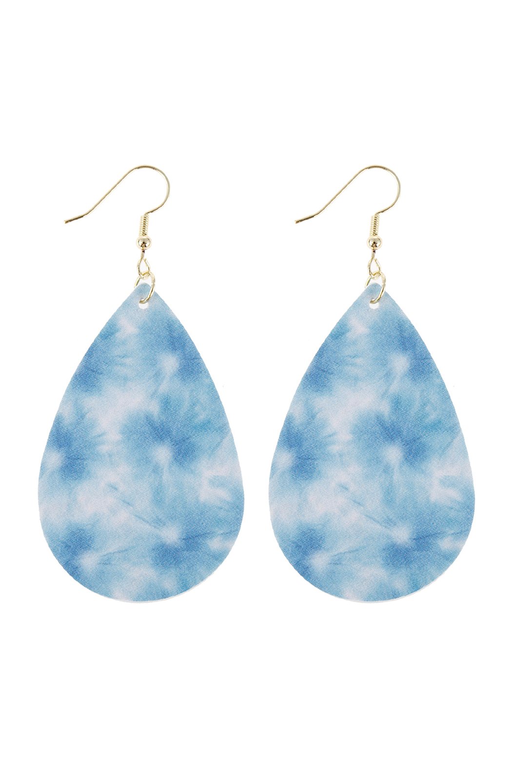 Multicolor Abstract Leather Printed Teardrop Hook Earrings - 4 COLORS -