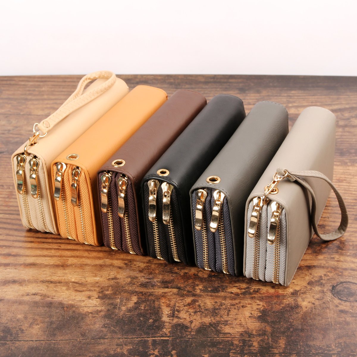 Double Zip Around Wallet - 13 COLORS -