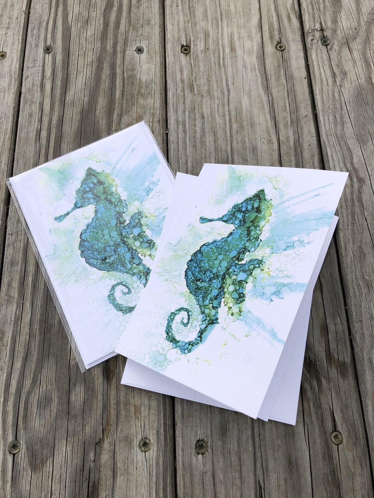 Seahorse : Greeting Card - 5"X7" - 1 OR SET(6) -